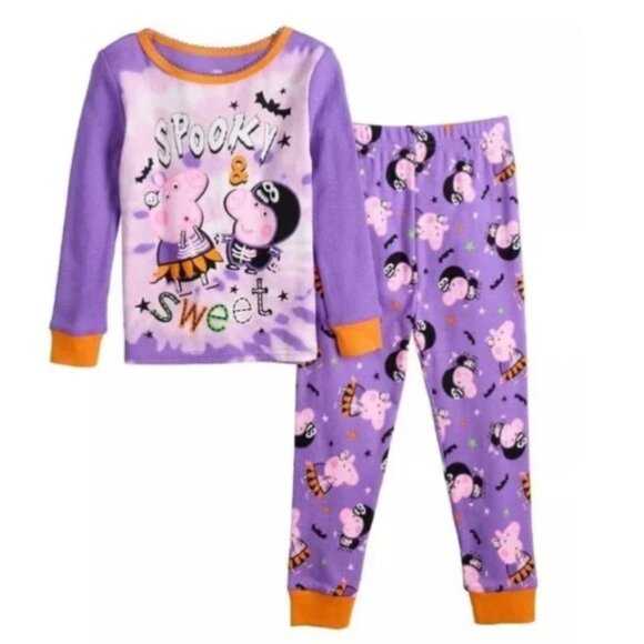 Girls 6 Pc Halloween Pajamas 24 mths/2T Minnie Mouse Peppa Pig Shirts & Pants - Picture 6 of 11